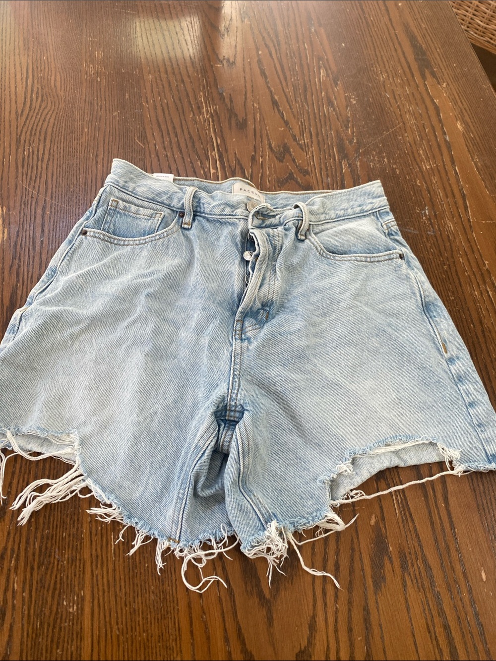 Pacsun Light Blue Distressed Denim Shorts